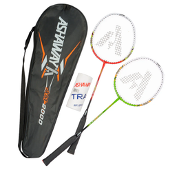 ASHAWAY RACQUET AM 2000 SQ SET 2PCS WITH 3pcs Nylon Shuttlecock