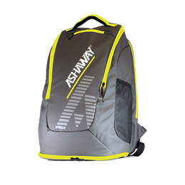 ASHAWAY Badminton Backpack AHS 10 Rucksack (Grey/Yellow)