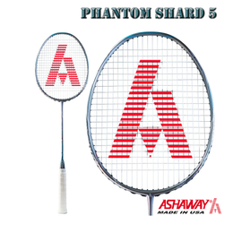 Ashaway Phantom Shard 5 5U Badminton Racket - Silver / Blue With Full Cover