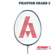 Ashaway Phantom Shard 5 5U Badminton Racket - Silver / Blue With Full Cover