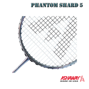 Ashaway Phantom Shard 5 5U Badminton Racket - Silver / Blue With Full Cover
