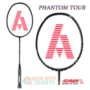 Ashaway Phantom Tour Shiny 5U Badminton Racket - Black With Full Cover