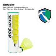 Yonex Mavis 350 Green Cap Nylon Shuttlecock (Yellow)